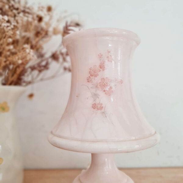 Lampe albâtre rose ancienne