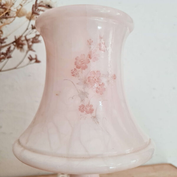 Lampe albâtre rose ancienne