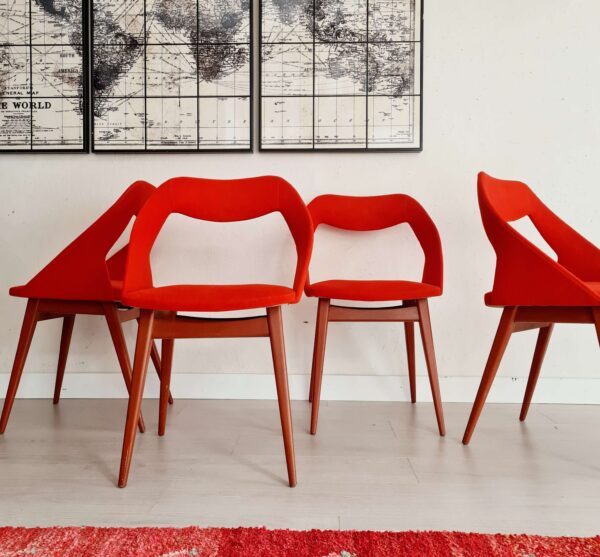 Chaises design Louis Paolozzi rouge