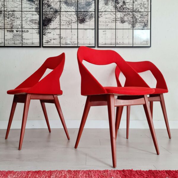 Chaises design Louis Paolozzi rouge