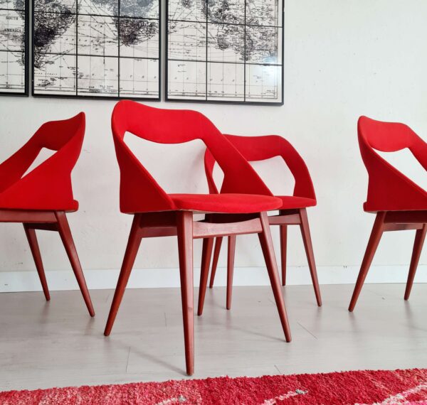 Chaises design Louis Paolozzi rouge