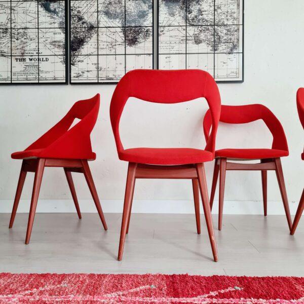 Chaises design Louis Paolozzi rouge