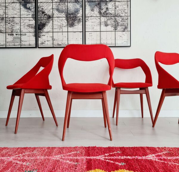 Chaises design Louis Paolozzi rouge