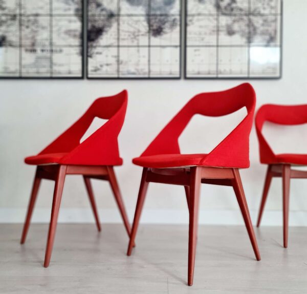 Chaises design Louis Paolozzi rouge