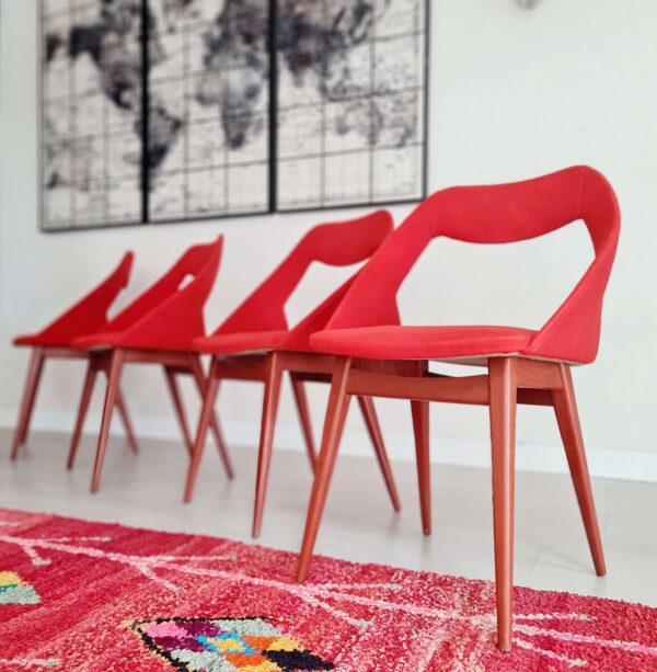 Chaises design Louis Paolozzi rouge