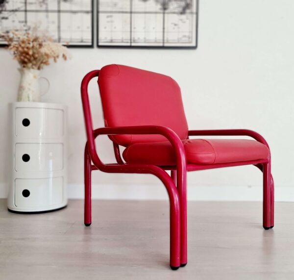 Fauteuil design italien rouge années 80