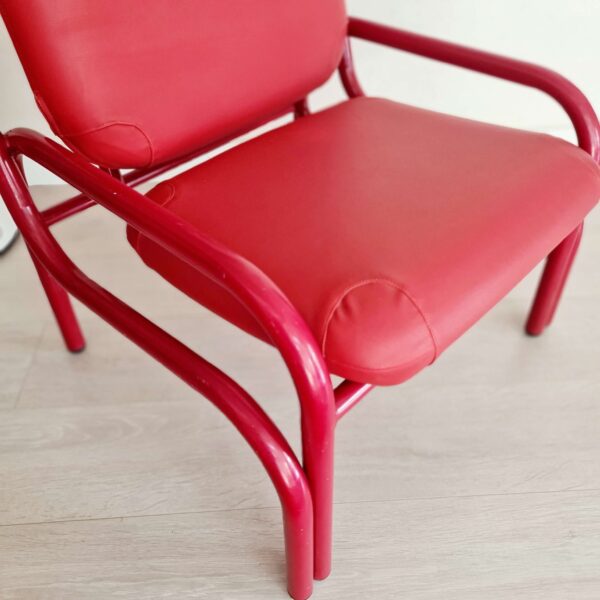 Fauteuil design italien rouge années 80