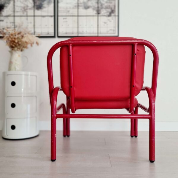 Fauteuil design italien rouge années 80