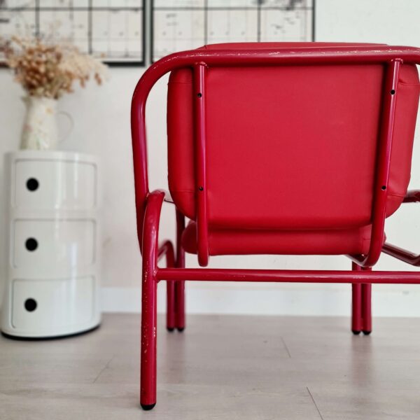 Fauteuil design italien rouge années 80