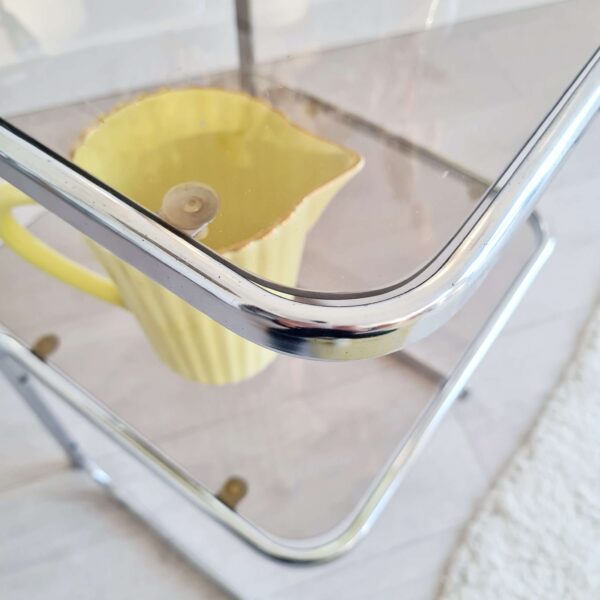 Table design chrome et verre