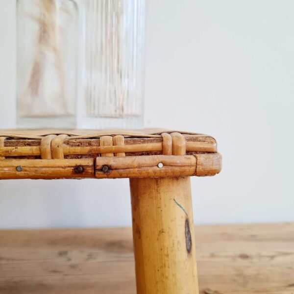 Tabouret ancien - sellette bambou