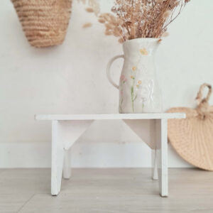 Mini banc ancien blanc