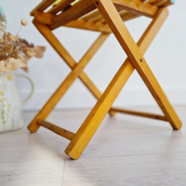 Tabouret ancien pliant bois