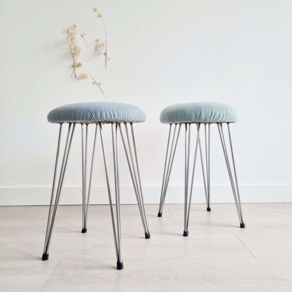 Tabouret vintage Eiffel velours