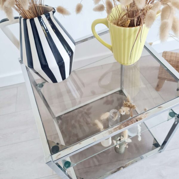 Table ancienne chrome verre