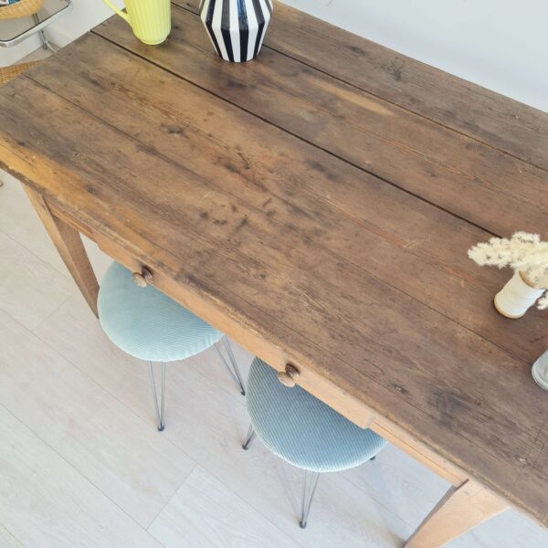 Table de ferme ancienne en bois et son tiroir