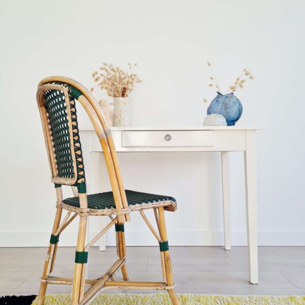 Table de ferme tiroir - blanc