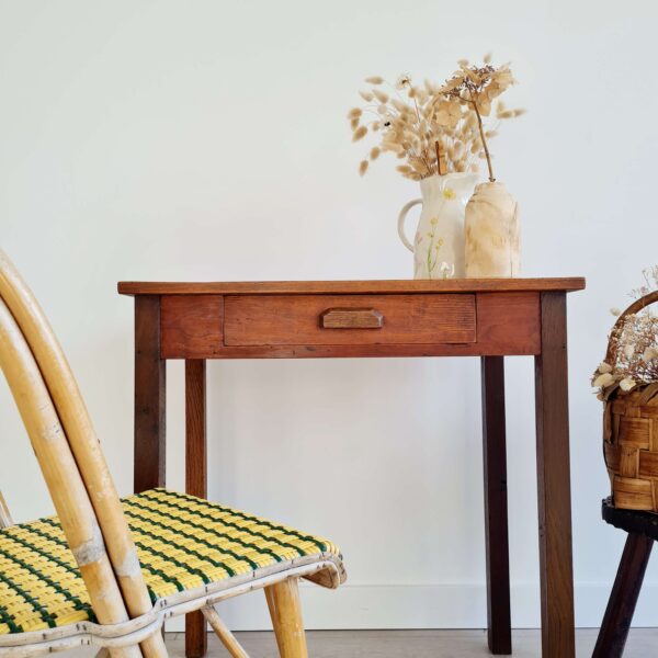 Table en bois ancienne - tiroir