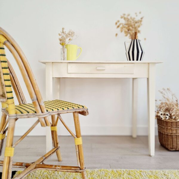 Table de ferme ancienne blanche