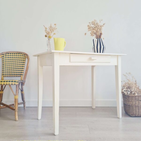 Table de ferme ancienne blanche