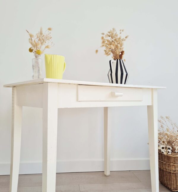 Table de ferme ancienne blanche